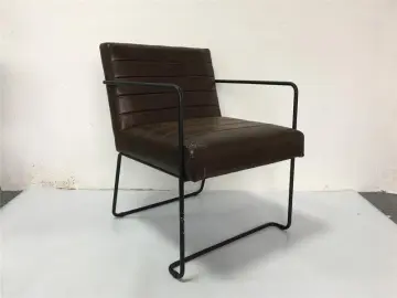 Brown PU leather dining chair