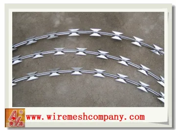 China concertina razor wire, razor wire fencing, razor barbed wire