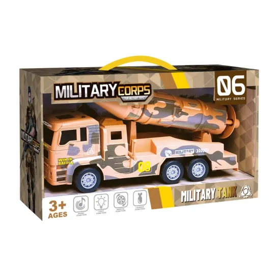 Shantou Chenghai Toys: Electric Truck with Friciton Light and Music Inertia Military Vehicle Toy" 

However, to make it more SEO-friendly and concise, you might consider:

"Electric Military Truck Toy with Light and Music - Shantou Chenghai
