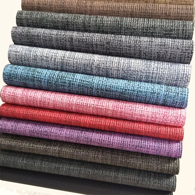 Linen Warna Solid PU Kulit Imitasi untuk Dompet