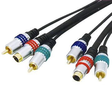 3 RCA plug to 3 RCA jack cable, UL certified