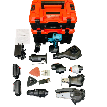7-in-1 Replaceable Head Cordless Drill Jigsaw Sander Oscillating Combo Kit