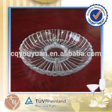 Machine mold large round glass candy tray wholesale