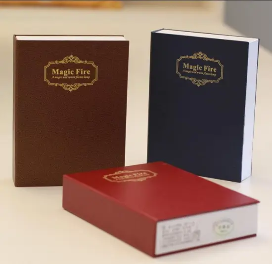 rechargeable led book light with flame light effect