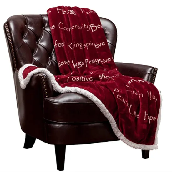 Amazon hot sell 100% polyester solid and soft flannel thick fleece blanket with sherpa