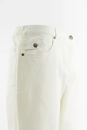 Cotton woven cropped trousers
