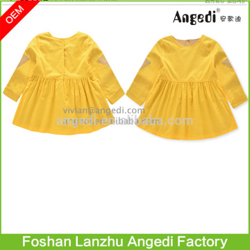 Toddler Girls clothing Long sleeve drop waist Pleated pull-on dress