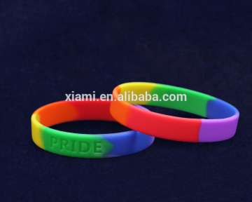 2016 Adult Breast Cancer Awareness Rainbow PRIDE Silicone Bracelet