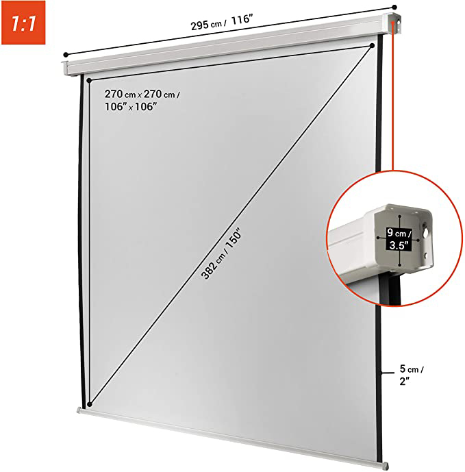 Matte white motorized Electric Projection screen