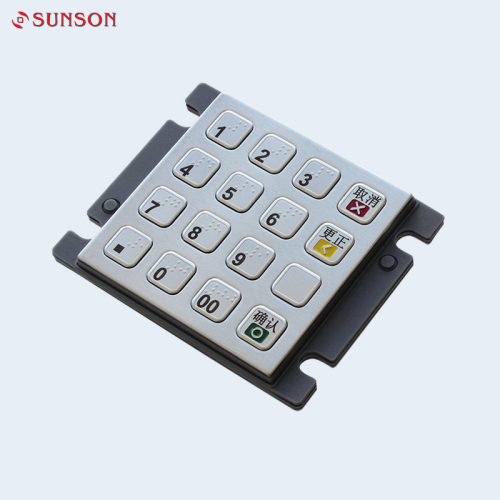 Teclado de cifrado Pinpad Braille para quiosco montado en la pared