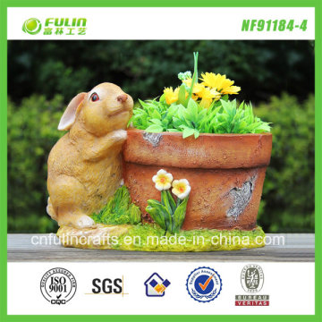 BV SGS Lifelike Rabbit Flower Pot (NF91194-4) Ceramic Imitation