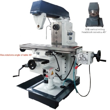 High Precision Small Manual Knee Type Universal Horizontal Milling Machine