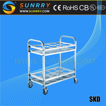 New Style Square Fast Food Vending Carts For Sale With Adjustable Wheels