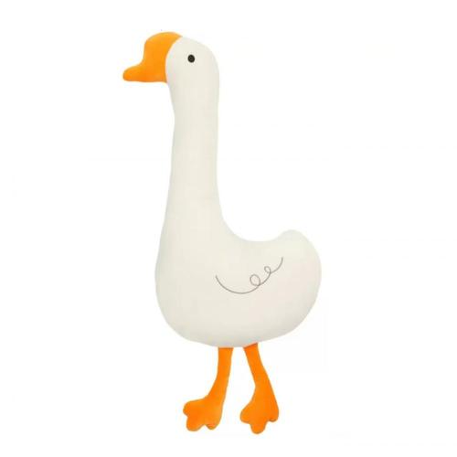 Oreiller de jeu de jouets en peluche de grande oie blanc simulé