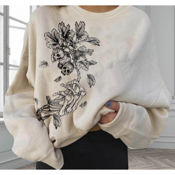 Frauen Crewneck Sweatshirt Skull Grafik Sweatshirt