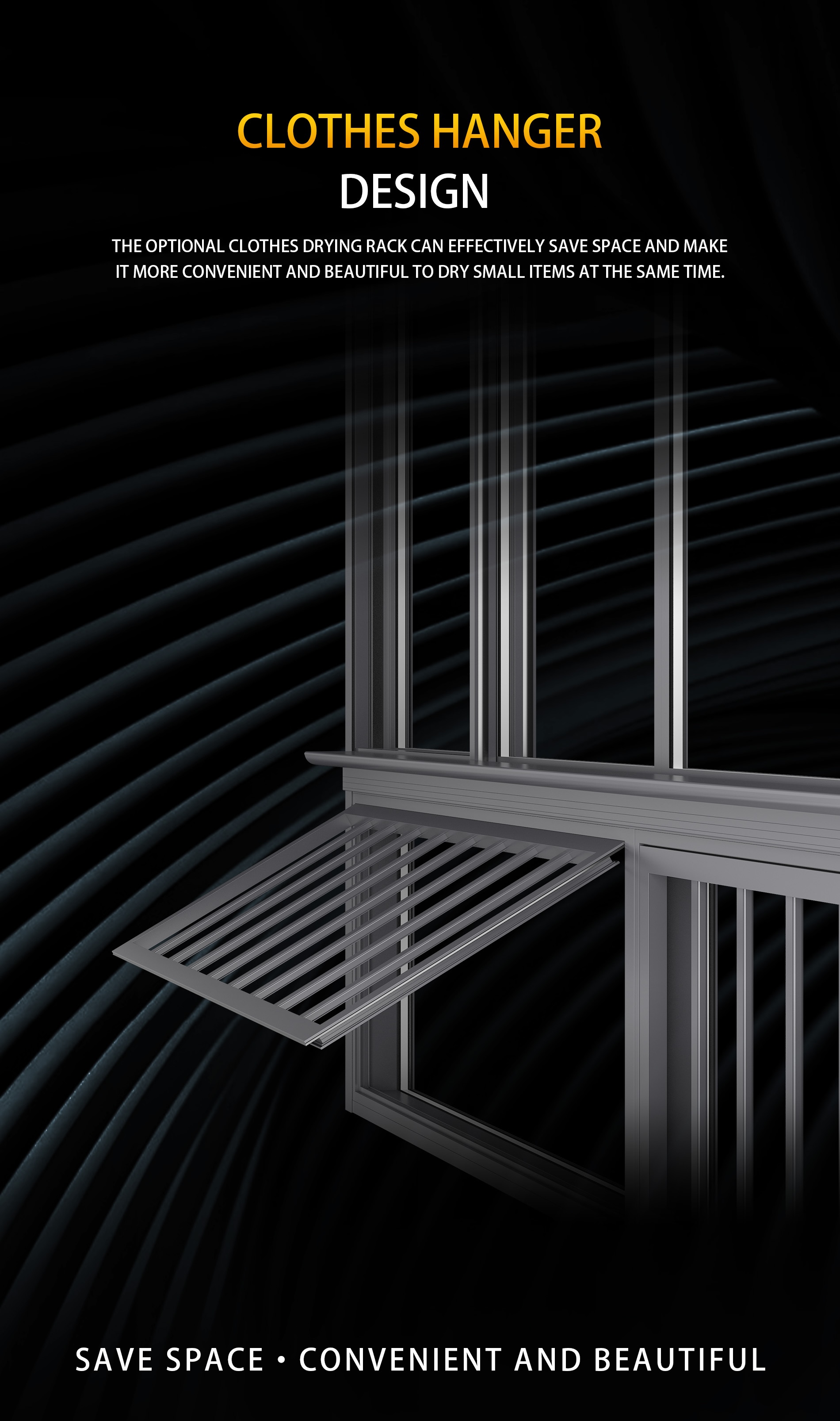 sliding window-Clothes drying rack