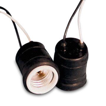 E27 Porcelain Lampholder with Optional Copper Shell and 660W Power, Available in Black