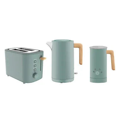 Fashionable Design Breakfast Collection: Toaster, Kettle & Milk Frother Set