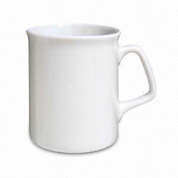 Coffee Mug with White Glazed Decal Design, Customized Sizes and Shapes are Accepted