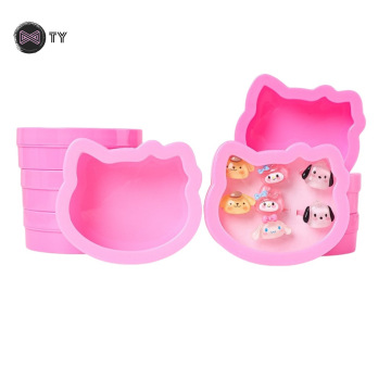 Çivi Rhinestones depolama için çizgi film pembe kalp boş kirpik kılıfları