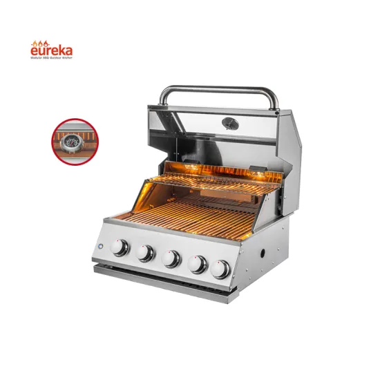 Outdoor Portable Mini Foldable Gas Stainless Bbq Skewer Grill With 4 Burners