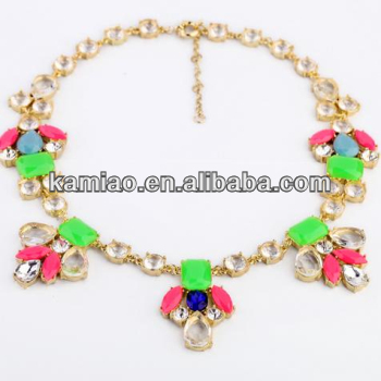 ladies 2014 statement jewelry crystal pendant candy necklace