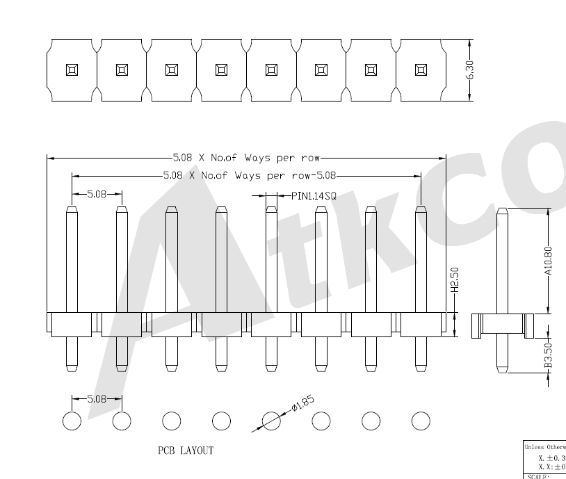 5.08 mm Pin Header Single Row Straight Type