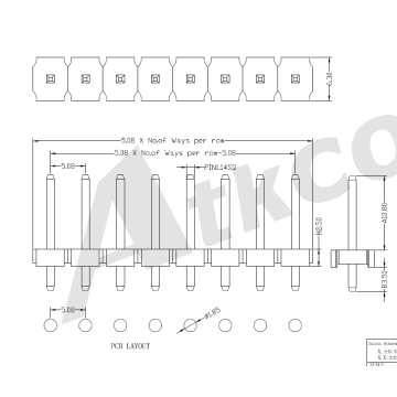 Type droit d&#39;une seule ligne de l&#39;en-tête de broche de 5,08 mm