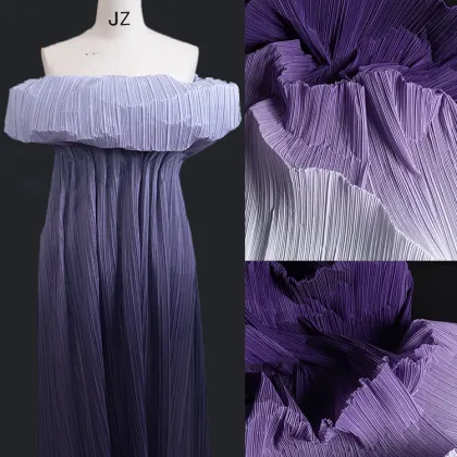 Issey Miyake Gradient Pleated Fabric for Creative Modeling and Textured Decor