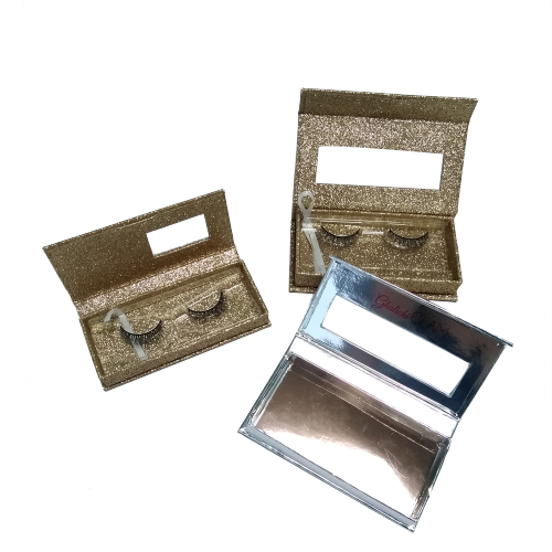 hot stamp windowed book shape eyelash box packaging