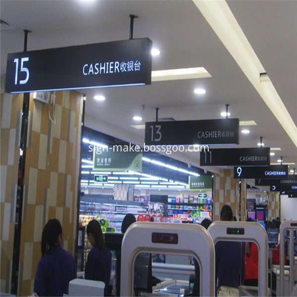 Hanging Light Box Cashier Sign