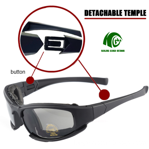 Custom OEM Explosion-Proof Goggles with 3 Lenses PC UV400 Tactical Sunglasses