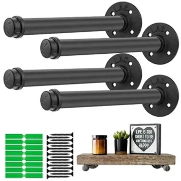 Vintage Industrial Iron Pipe Wall Shelf Brackets
