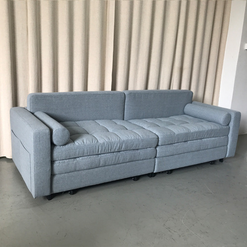 Katil Sofa Dua Tempat Duduk Lurus Fabrik Moden dengan Storan