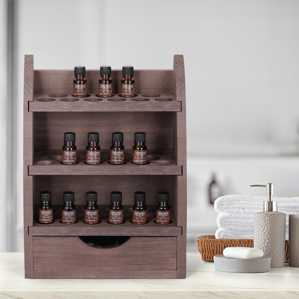 3 Layers Essential Oil Wooden Storage Shelf