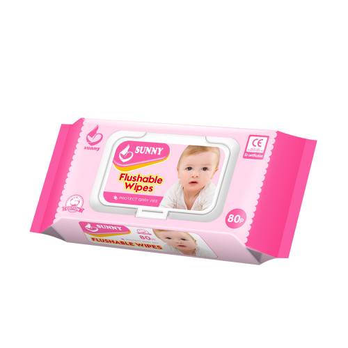Lingettes pour bébés humides non parfumées et jetables en coton doux