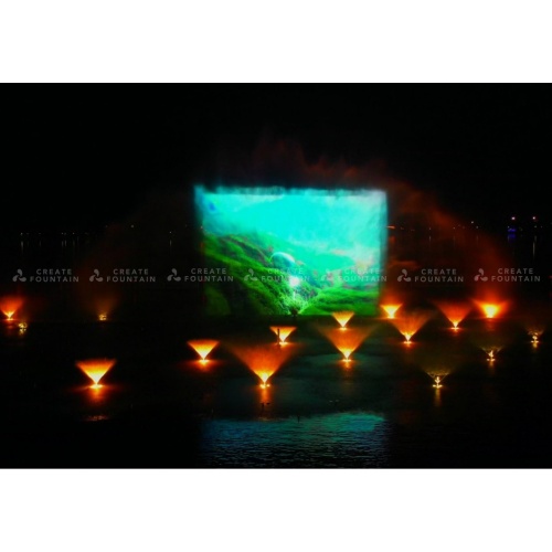 น้ำพุลอยน้ำพร้อมไฟ LED