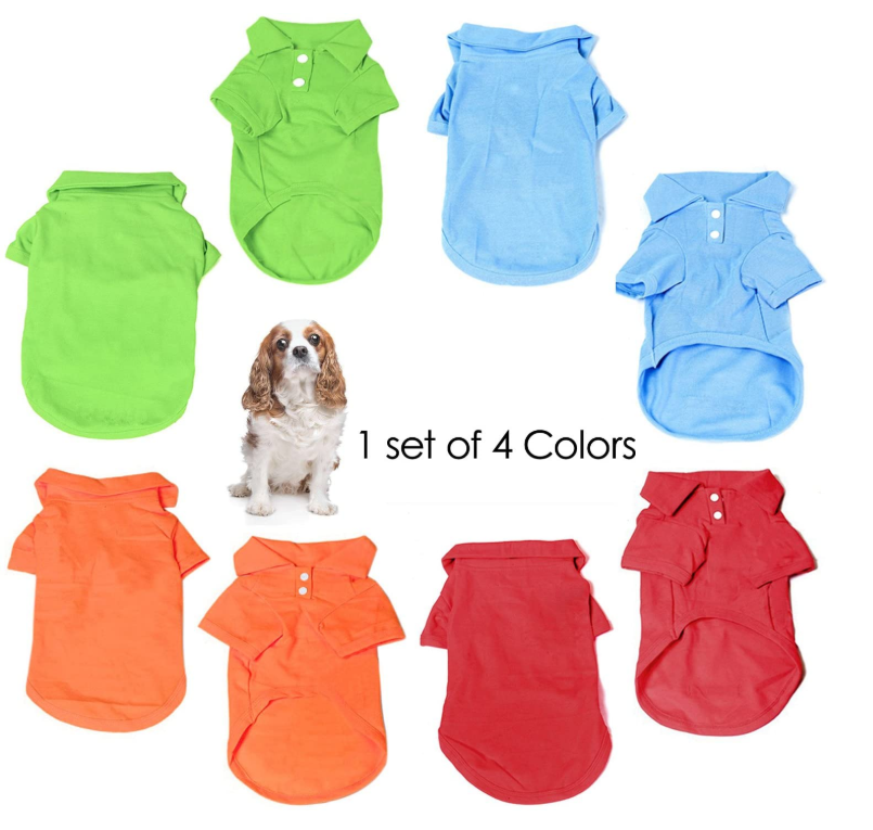 4 Pack Pet Dog Shirts