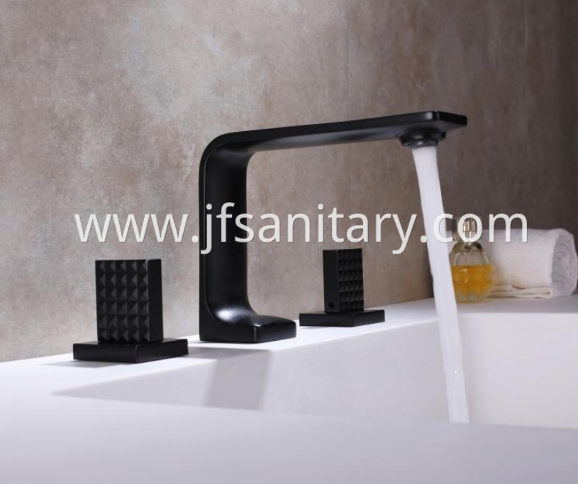 Two Handle Basin Faucet Matt Black