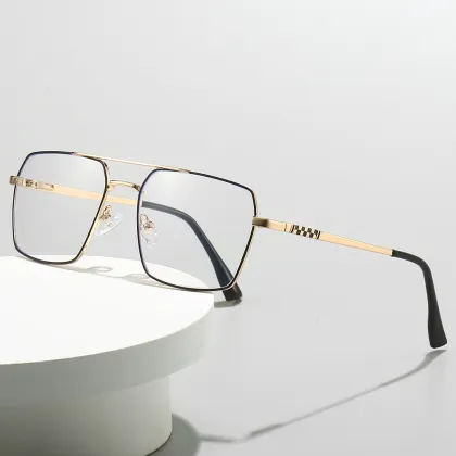 Trending Metal Optical Eyeglasses with Double Bridge - Anti Blue Light Spectacle Frames
