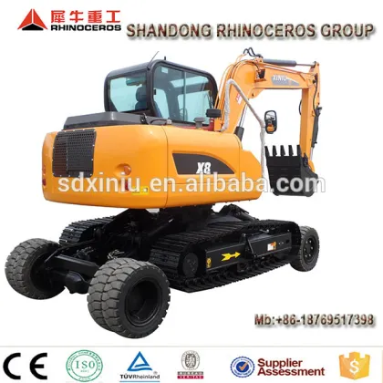 China Rhinoceros Wheel Excavator With Cheap price X8