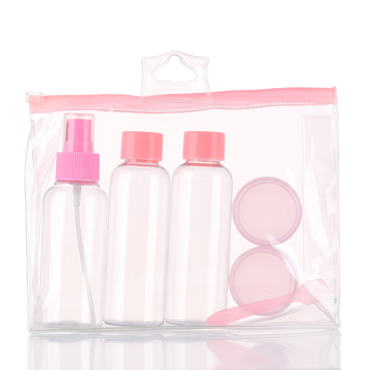 Ensemble de bouteille de bouteille de lotion de kit de voyage en plastique rechargeable de 30 ml 50 ml