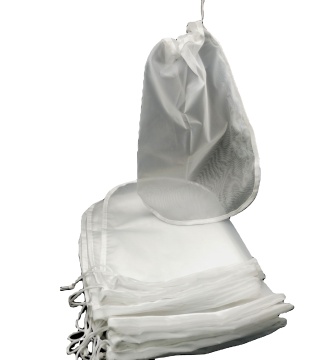 Nylon -Monofilament -Netzflüssigkeitsfilterbeutel - Größe 3, 25 Mikrometer, Kordelkordel