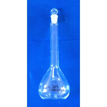 Volumetrische Flasche mit einer Graduierung Mark Ground-in Glas Stopper / Kunststoff Stopper Grade A / B