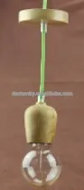 China supplier contemporary E27 wood pendant lamp with edison bulb