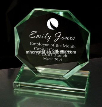 Octagonal Jade Glass Achievement Award MH-J0695