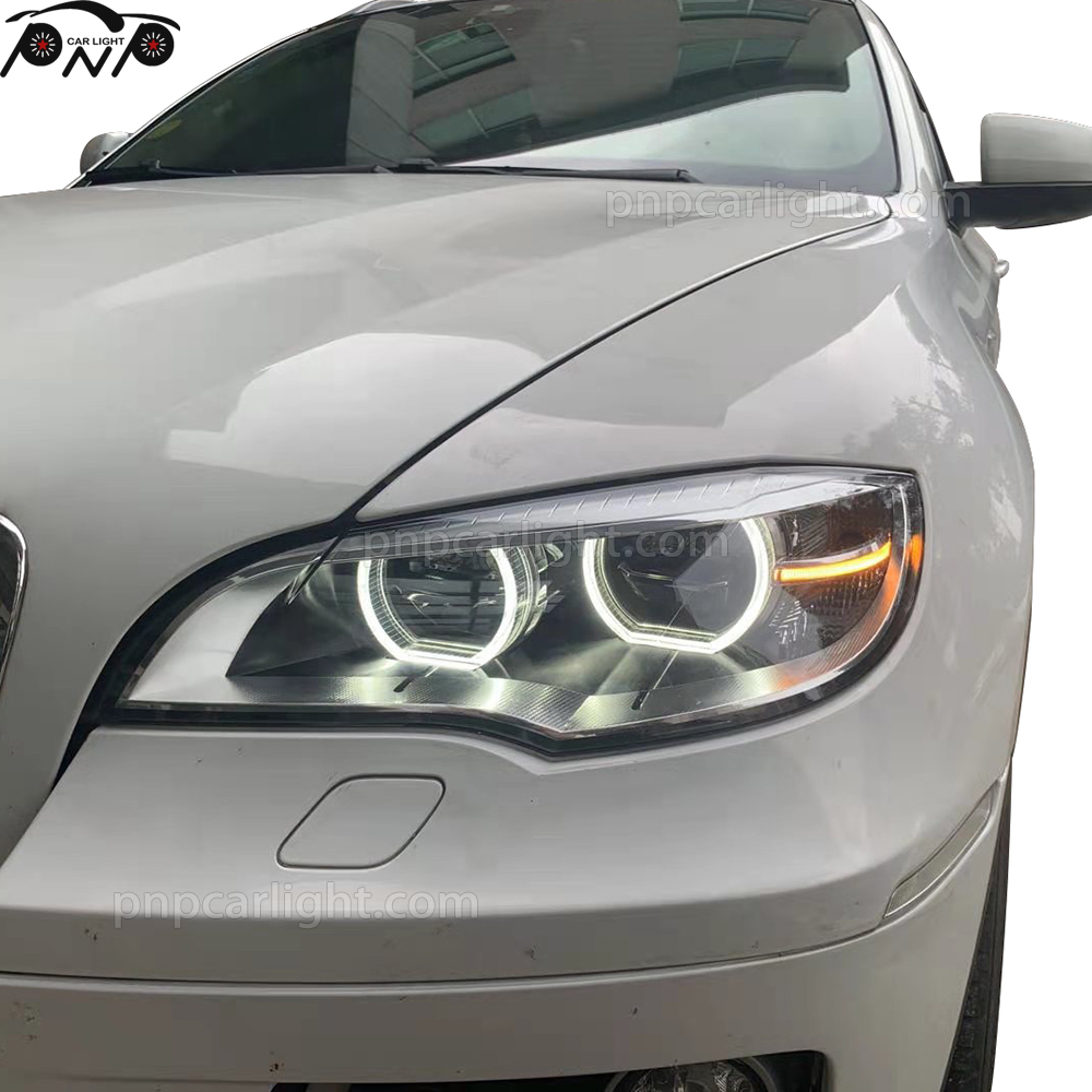 Cache Phare Autocollant Pour BMW X6 E71 (2008-2014) - Style Sourcil - Noir - Protection Décorative