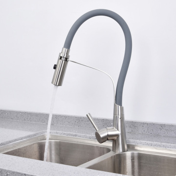 New European & American Style Telescopic Spring Silicone Faucet for Hot and Cold Water, Kitchen Sink & Vegetable Basin Use