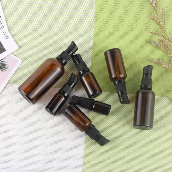 Wholesale Amber Glass Pump Bottle For Essential Oil