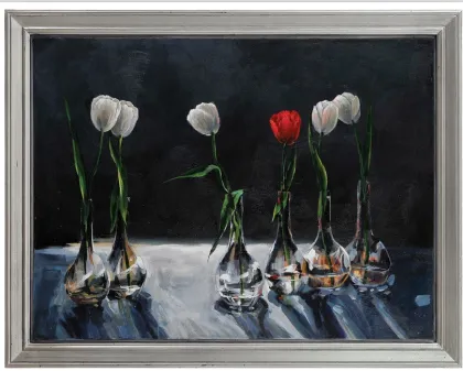 handmade still life flower oil painting